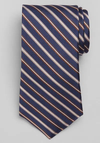 Jos. A. Bank Men's Traveler Collection Chevron Satin Stripe Tie At  In Blue