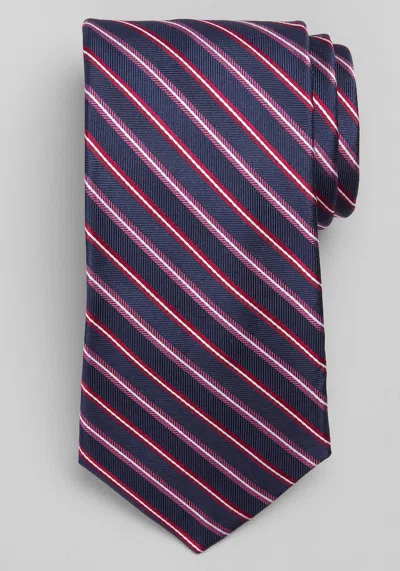 Jos. A. Bank Men's Traveler Collection Chevron Satin Stripe Tie At  In Navy/fuchsia