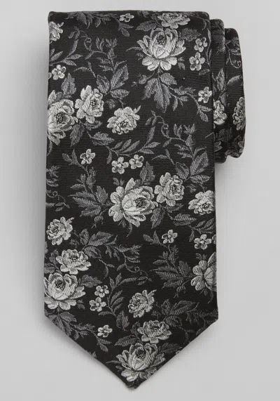 Jos. A. Bank Men's Traveler Collection Tonal Floral Silk Tie At  In Black
