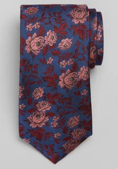 Jos. A. Bank Men's Traveler Collection Tonal Floral Silk Tie At  In Burgundy