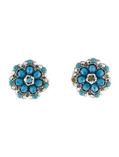 Pre-owned Jose And Maria Barrera Crystal Cluster Clip-on Earrings In Multi