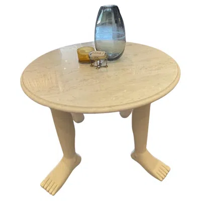 Pre-owned Jose Gomez Round Long Leg Table In Brown
