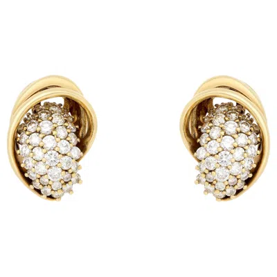 Pre-owned Jose Hess 14 Karat Yellow Gold Diamond Earrings
