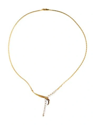 Pre-owned Jose Hess 14k 1.31ctw Diamond Collar Necklace, 18" In Multicolor