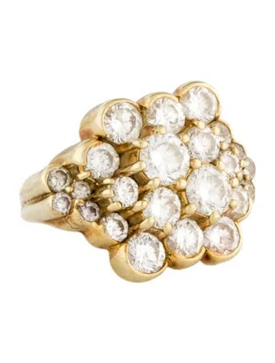 Pre-owned Jose Hess 14k 2.90ctw Diamond Cluster Cocktail Ring In Multicolor