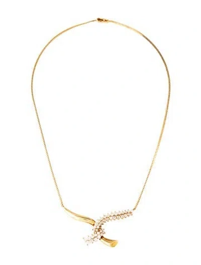 Pre-owned Jose Hess 18k Diamond Crossover Collar Necklace, 16" In Multicolor