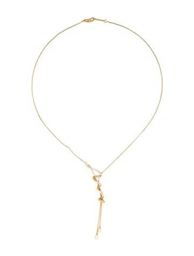 Pre-owned Jose Hess 18k Diamond Squiggle Lavalier Necklace, 17", 17" In Multicolor