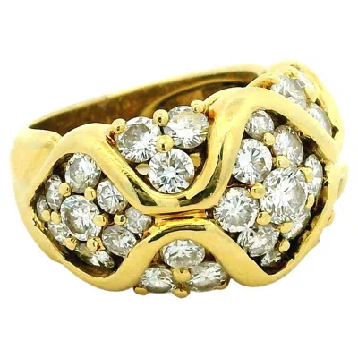 Pre-owned Jose Hess 18k Gold Diamond Bombe Ring 4.5 Carats Vs F-g, 1990s In Multi