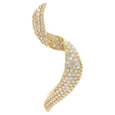 Pre-owned Jose Hess 1970s  Pave Diamond Sculptural Wave Pendant/pin In Multi