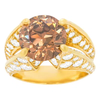 Pre-owned Jose Hess Spectacular Gold Ring By  With 4.17 Carat Fancy Diamond Gia In Multi