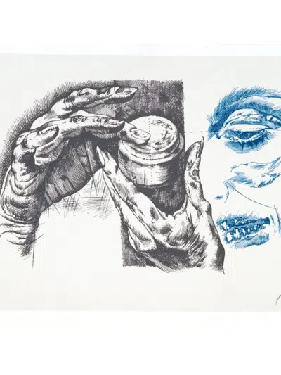 José Paredes Jardiel ''cara Azul'' Screenprint On Paper, 14'' X 10'' In Neutral