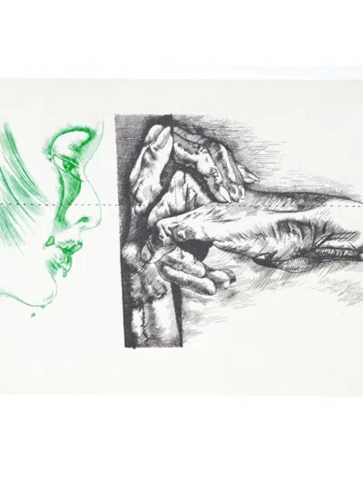José Paredes Jardiel ''cara Verde'' Screenprint On Paper, 14'' X 10'' In Neutral