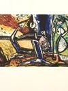 José Simón Martín ''crepúsculo Y Cometa'' Engraving On Paper, 22'' X 16'' In Neutral