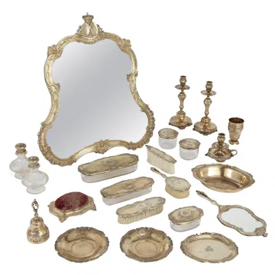 Pre-owned Josef Carl Klinkosch Antique Silver Toilet Set For The Duke Of Parma By  In Sand