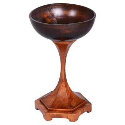 Pre-owned Josef Danhauser Restored Biedermeier Bowl, By , Walnut, Polished, Austria, 1820s In Brown