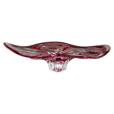 Pre-owned Josef Hospodka 1960s Pink Platter Designed By  For The Ch?ibská Glassworks