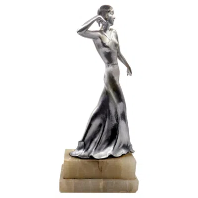 Pre-owned Josef Lorenzl Art Deco Spelter Figurine By , C1930 In Gray