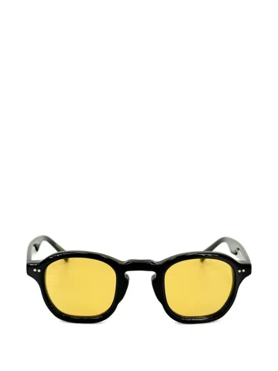 Josef Miller Marius Round-frame Sunglasses In Black