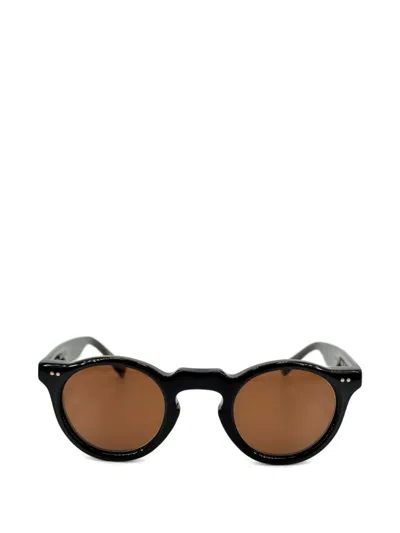 Josef Miller Melvin Round-frame Sunglasses In Black