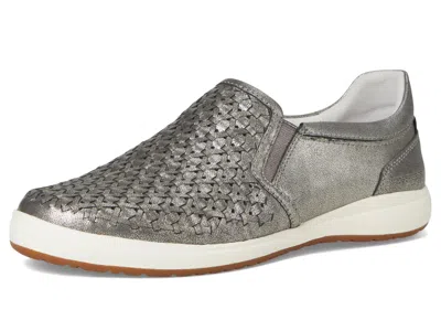 Josef Seibel Caren 72 Sneakers Womens-platin Woven Leather Shoes Zogg2793 In Silver