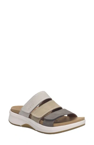 Josef Seibel Estelle 11 Platform Wedge Slide Sandal In Gray