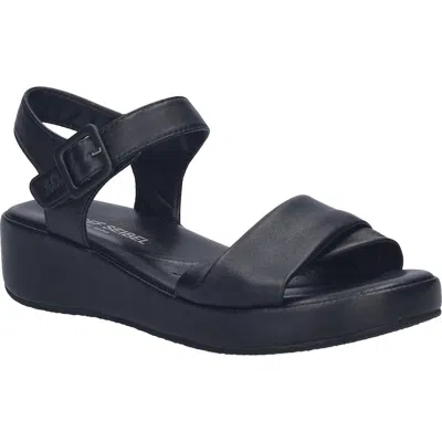 Josef Seibel Eve 02 Ankle Strap Platform Wedge Sandal In Black