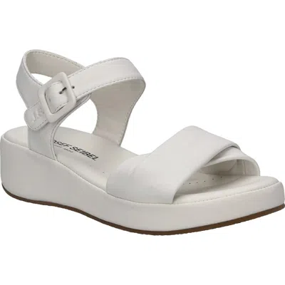 Josef Seibel Eve 02 Ankle Strap Platform Wedge Sandal In White