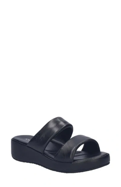 Josef Seibel Eve 05 Platform Wedge Slide Sandal In Black