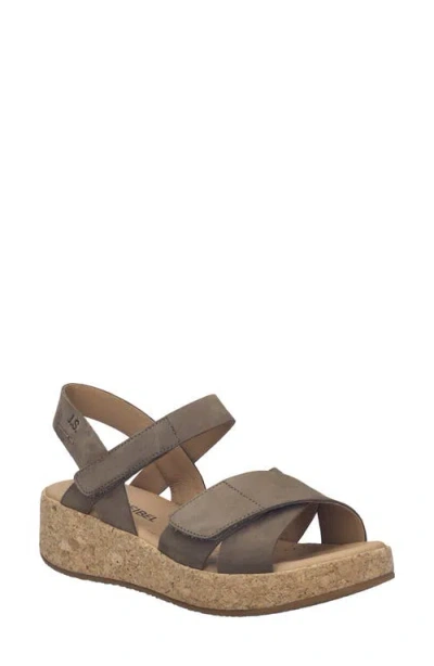 Josef Seibel Evita 03 Slingback Platform Wedge Sandal In Multi