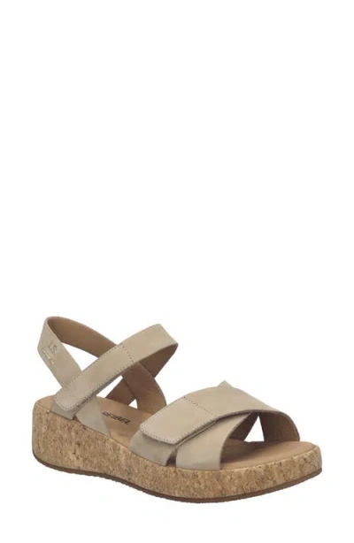 Josef Seibel Evita 03 Slingback Platform Wedge Sandal In Brown