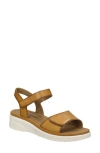 Josef Seibel Severan Ankle Strap Platform Wedge Sandal In Gold