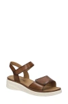 Josef Seibel Severan Ankle Strap Platform Wedge Sandal In Cognac