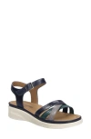 Josef Seibel Sevran Ankle Strap Platform Wedge Sandal In Darkblue