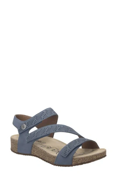 Josef Seibel Tonga 78 Ankle Strap Platform Wedge Sandal In Blue