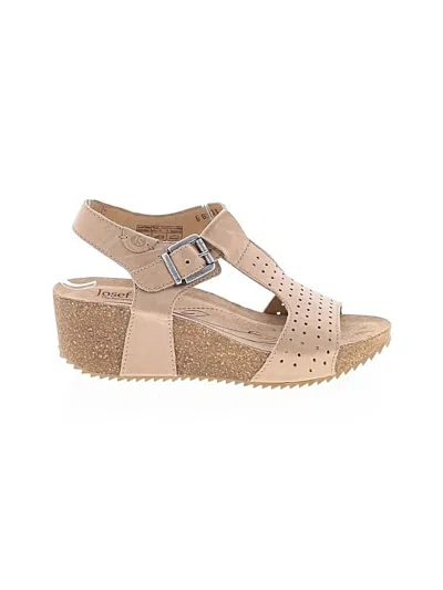 Pre-owned Josef Seibel Wedges In Tan