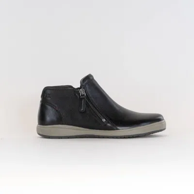 Josef Seibel Women's Leather Flat Shoes In Black In Animal Print