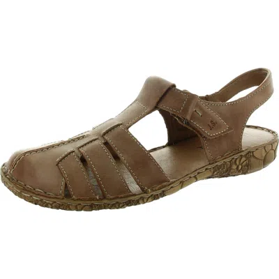 Josef Seibel Womens Adjustable Leather Slingback Sandals In White