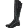 Josef Seibel Womens Ruched Leather Knee-high Boots In Black