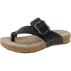 Josef Seibel Womens Toe Loop Slide Sandals In Black
