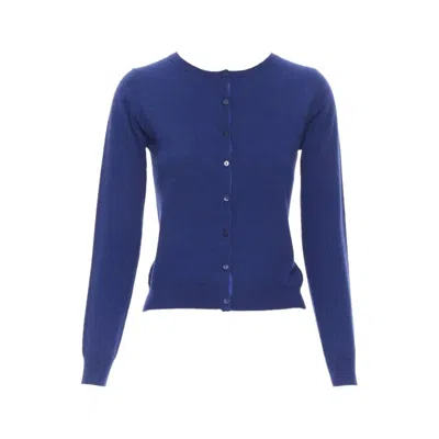 Pre-owned Joseph 100% Cashmere Cobalt Blue Button Front Cardigan Sweater S