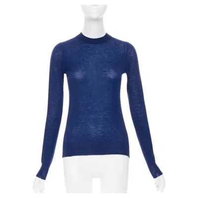 Pre-owned Joseph 100% Cashmere Dark Blue Crew Neck Long Sleeve Sweater S