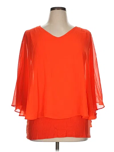 Pre-owned Joseph A 3/4 Sleeve Blouse In Orange