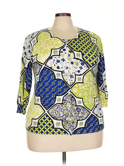 Pre-owned Joseph A 3/4 Sleeve Blouse In Yellow