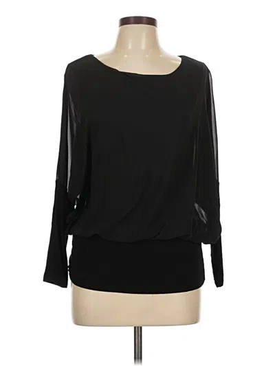 Pre-owned Joseph A 3/4 Sleeve Top Black Boatneck Tops