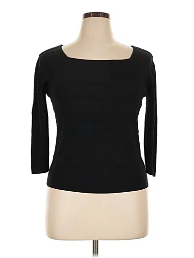 Pre-owned Joseph A 3/4 Sleeve Top Black Boatneck Tops