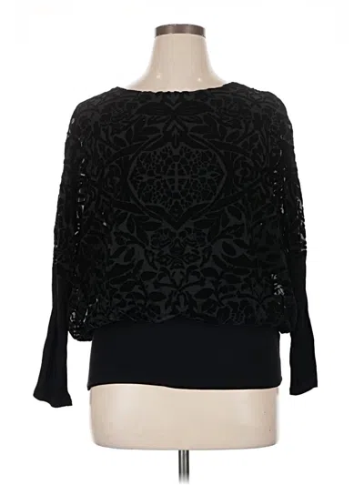 Pre-owned Joseph A 3/4 Sleeve Top Black Boatneck Tops