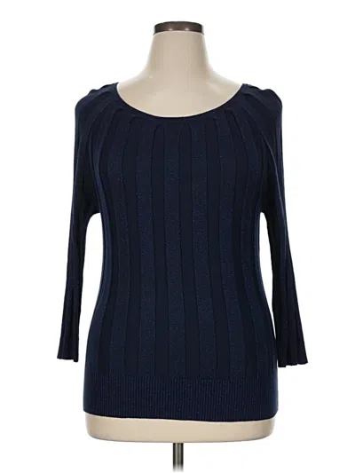 Joseph A 3/4 Sleeve Top Blue Boatneck Tops
