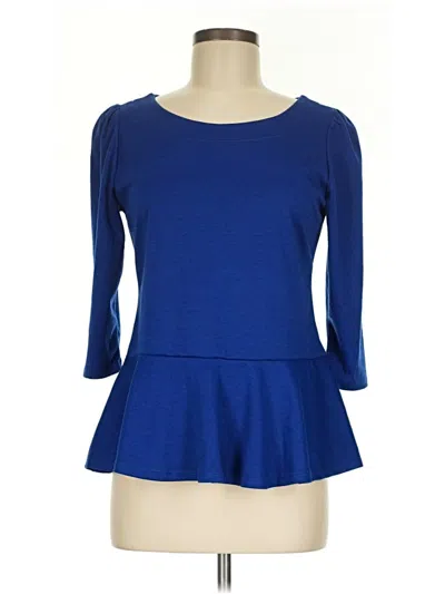 Joseph A 3/4 Sleeve Top Blue Boatneck Tops