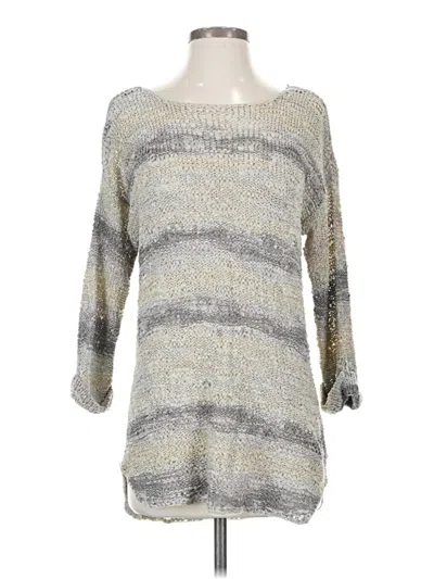 Pre-owned Joseph A 3/4 Sleeve Top Gray Boatneck Tops