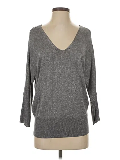 Pre-owned Joseph A 3/4 Sleeve Top Gray V Neck Tops